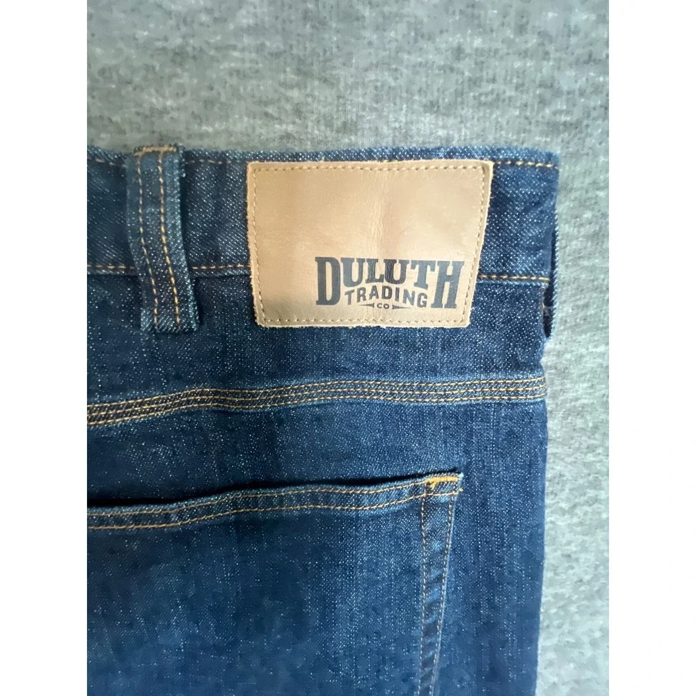 Duluth Trading Co Flex Ballroom Jeans Mens 42x32 Dark Indigo Denim 20207 DNM